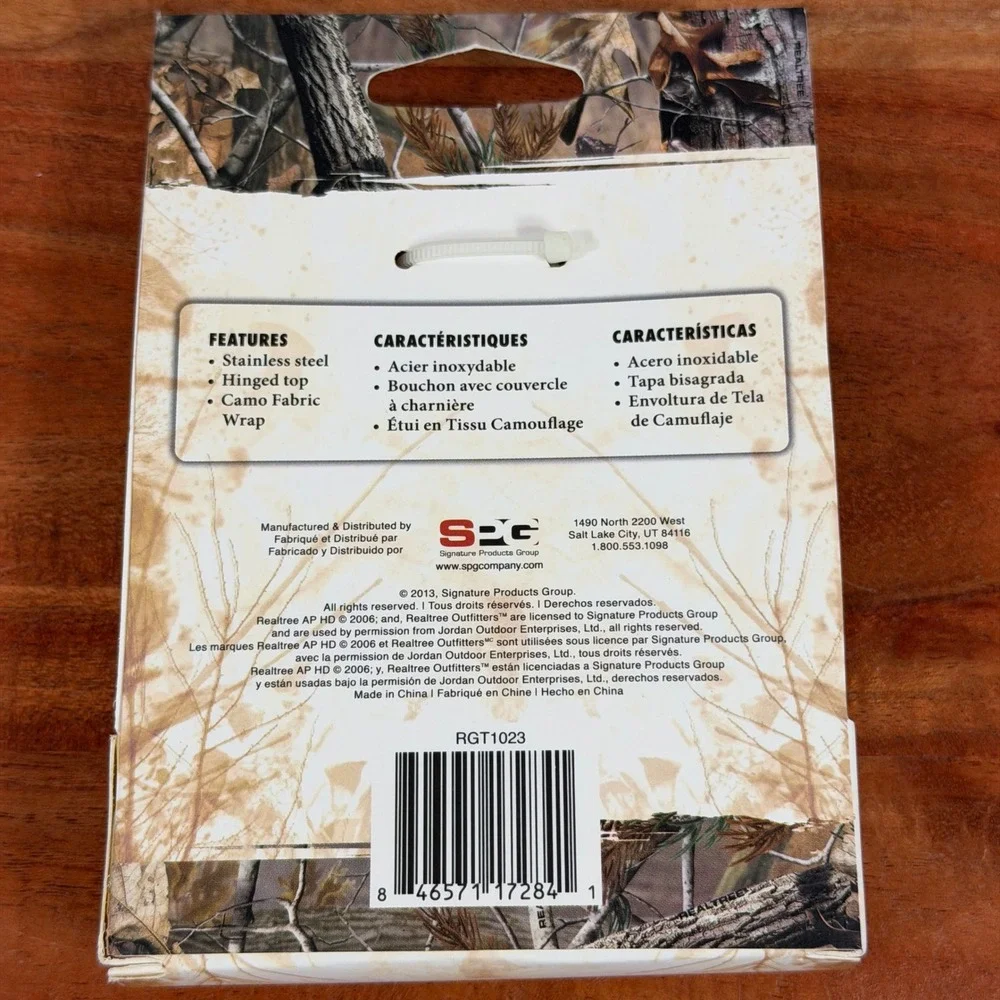 Realtree Outfitters 6oz Stainless Steel Hip Flask Camo Wrap RGT1023 NEW